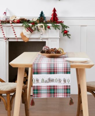 Holiday Cotton Plaid Runner, 13" x 72"