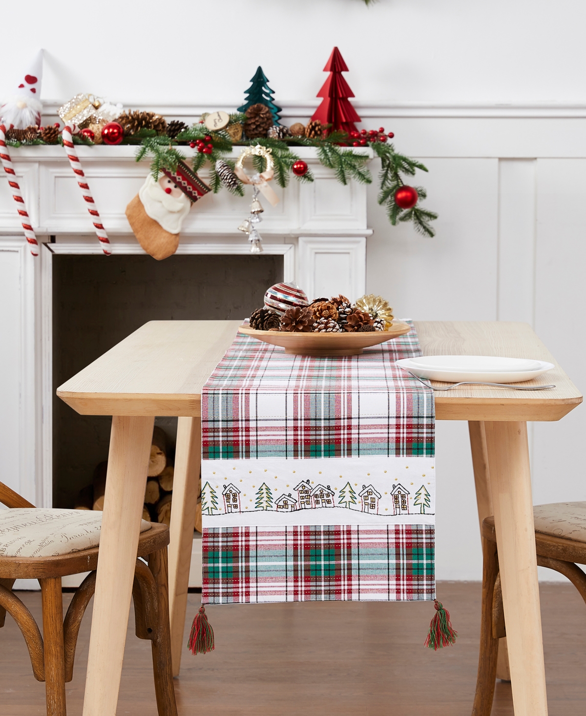 Avanti Holiday Cotton Plaid Runner, 13" X 72" In Multi Color
