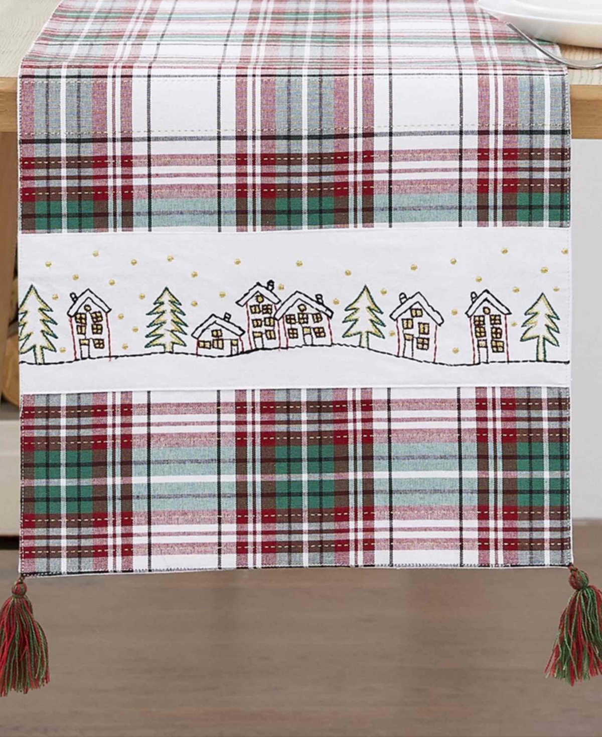 Avanti Holiday Cotton Plaid Runner, 13" X 72" In Multi Color