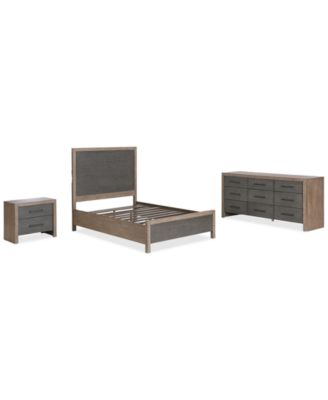 Portmore 3pc Full Set (Panel Bed, Small Dresser & 1-Drawer Nightstand with soft close drawers), Created for Macy's
