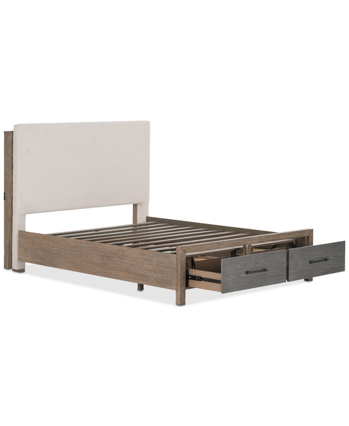 Macy's Portmore King Upholstered Storage Bed (with Soft Close Drawers), Created For  In No Color