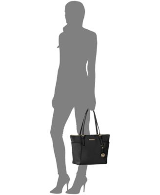 michael michael kors jet set item saffiano leather pocket tote