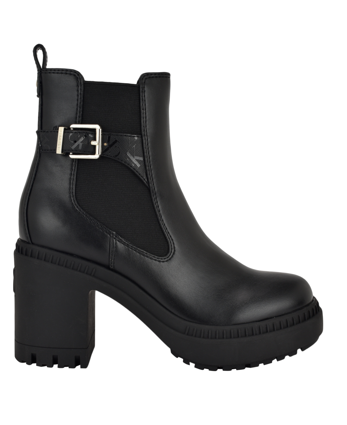 Calvin Klein Women's Fayth Block Heel Lug-sole Booties In Black