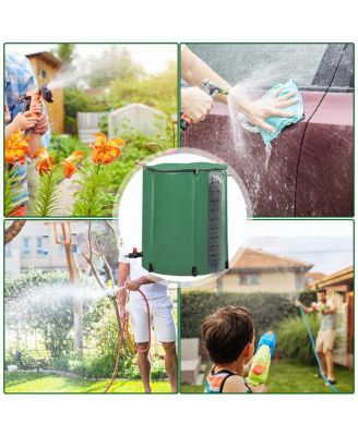 50-Gallon PVC Rain Bucket with Measurement Scale for Efficient Water Collection