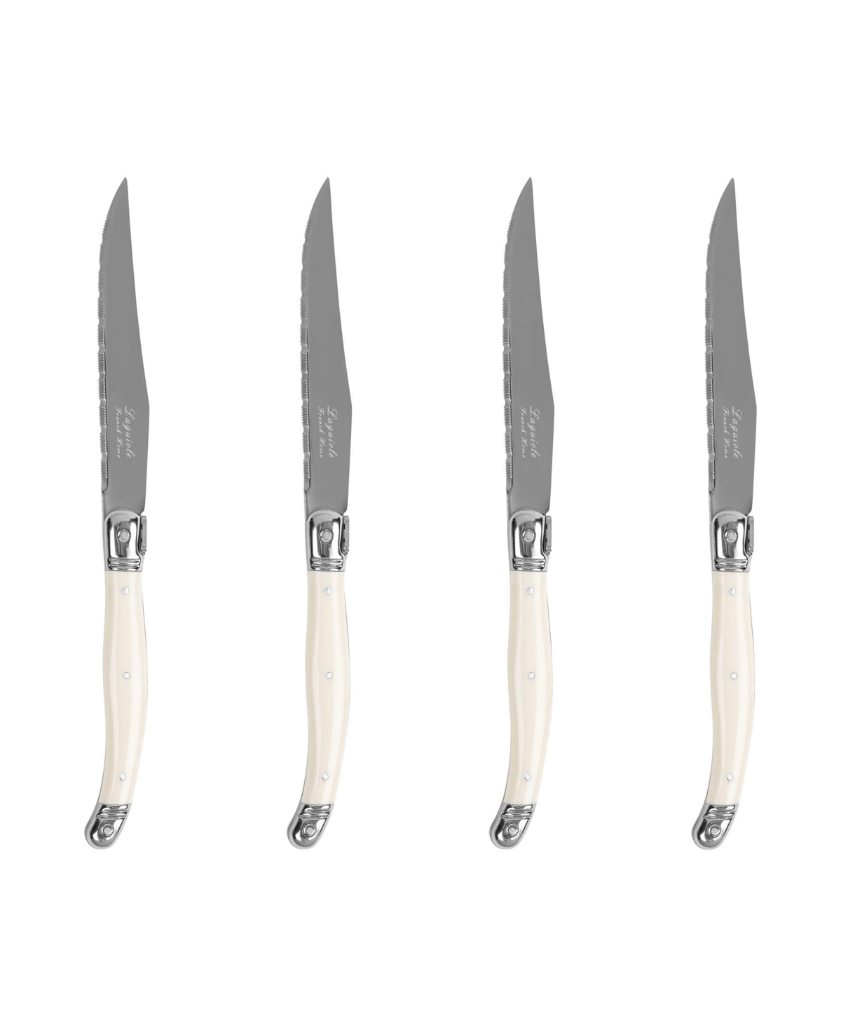 French Home Laguiole Connoisseur 4-piece Steak Knife Set With Handles In Ivory
