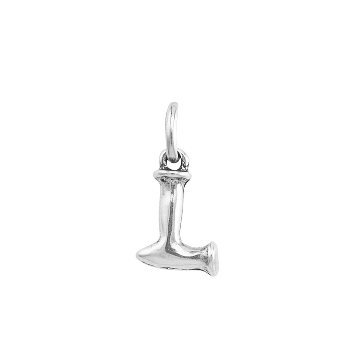 Unode50 Little Alphabetical Metal Alloy Pendant Charms In Silver L