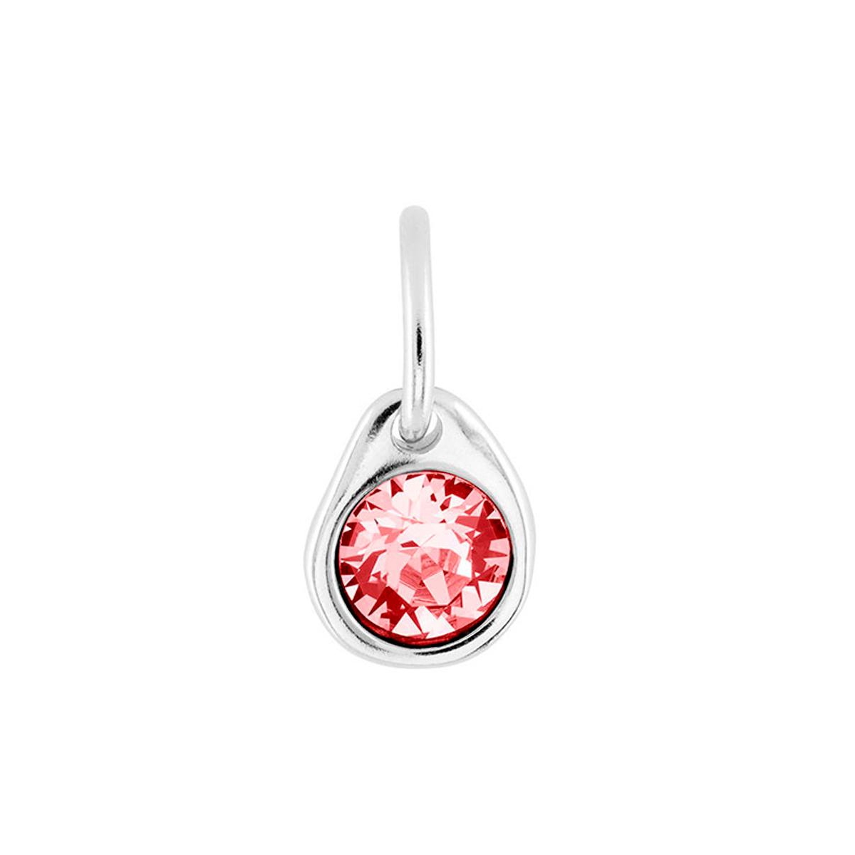 Unode50 Circular Metal Alloy Charm With Faceted Stone In Silver