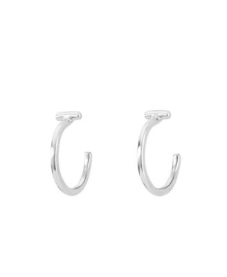 UNOde50 Metal Clad Hoop Earrings - Silver 57$