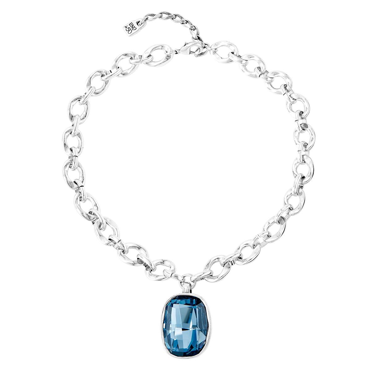 UNOde50 Sterling Silver and Blue Crystal Necklace - Blue
