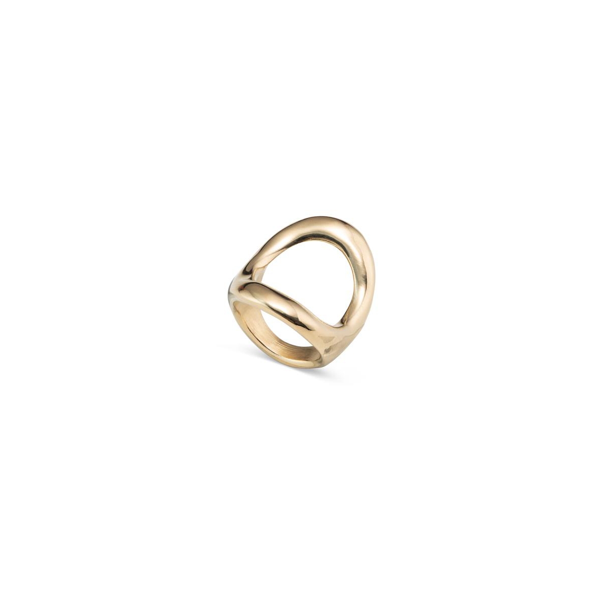 UNOde50 Large Central Oval Metal Alloy Ring - Gold