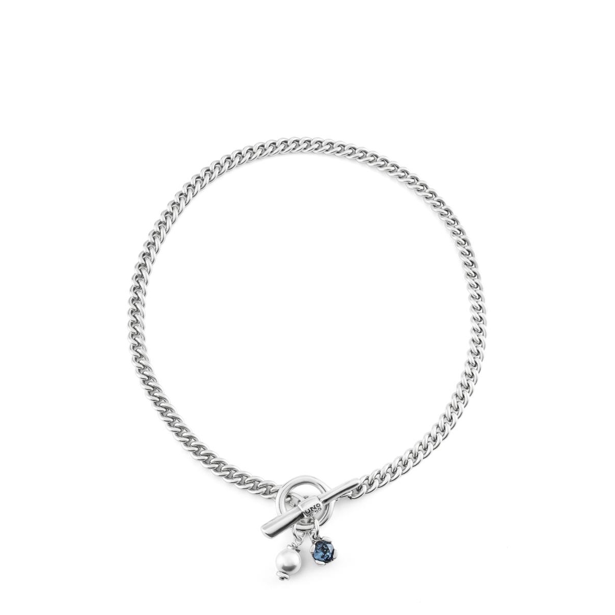 UNOde50 Sterling Silver Metal Alloy Bar Clasp Necklace - Silver
