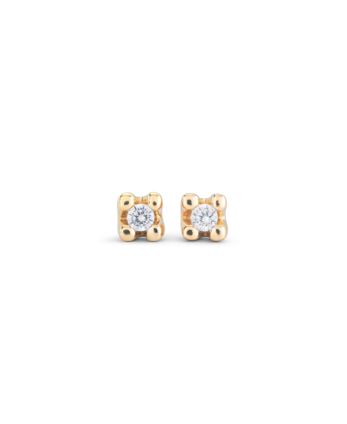 UNOde50 18k Gold-Plated Metal Alloy and White Zircon Earrings - White