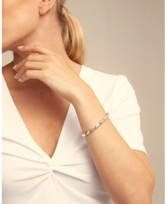 UNOde50 Silver-Plated Metal Alloy Elongated Jump Rings Bracelet 17790₽