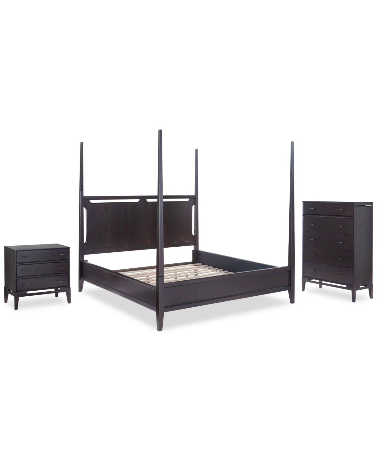 Macy's Addelyn 3 Pc. Set (california King Panel Bed, Chest & 3-drawer Nightstand) In Brown