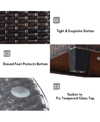 4 Pieces Outdoor Cushioned Rattan Furniture Set