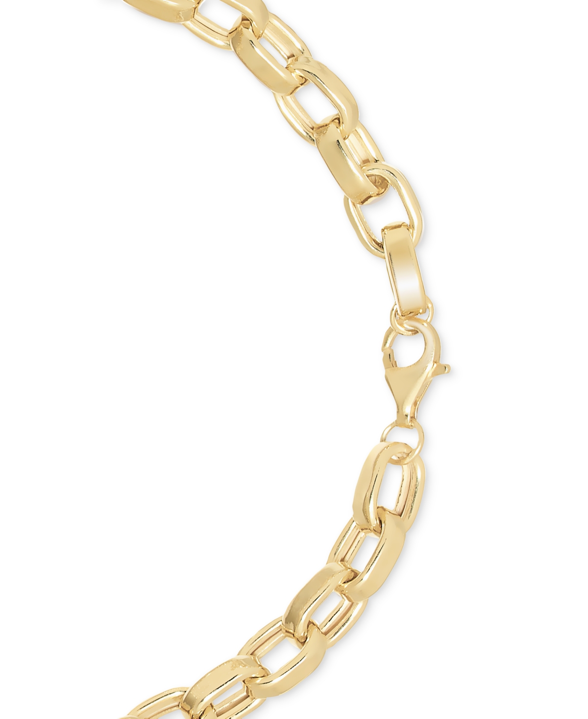 Macy's Polished Rolo Link Chain 18" Necklace In 14k Gold Over Sterling Silver Made In Italy In Gold Over Silver