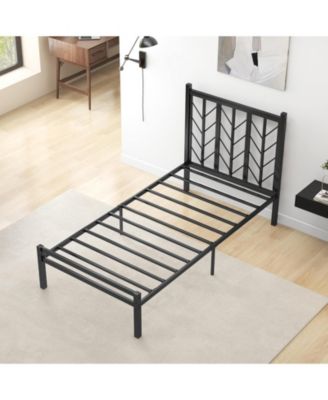 Twin Size Platform Bed with Headboard 11.5" Under Bed Storage Easy Assembly