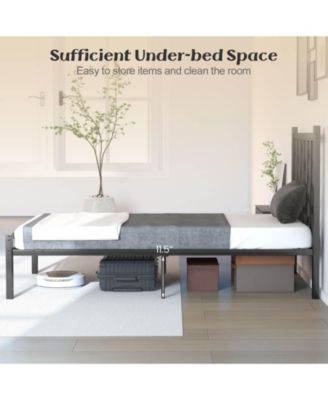 Twin Size Platform Bed with Headboard 11.5" Under Bed Storage Easy Assembly
