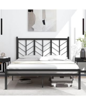 Queen Size Platform Bed with Headboard 11.5" Under Bed Storage Easy Assembly