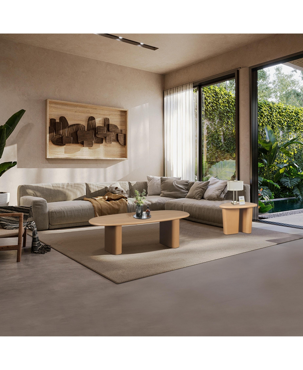 Slickblue 51'' Tapered Tabletop Coffee Table for Modern Living Room Decor