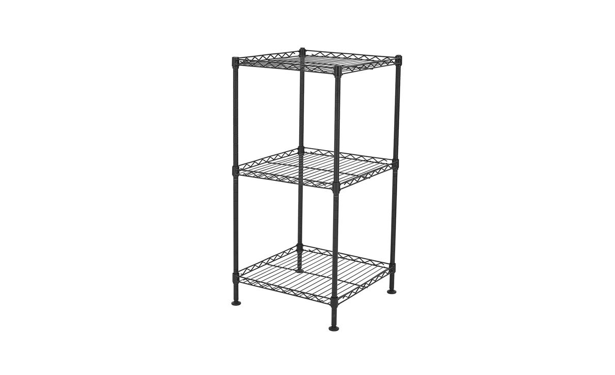 Slickblue3-Tier Wire Shelving Tower for Versatile Storage and Organization - Black