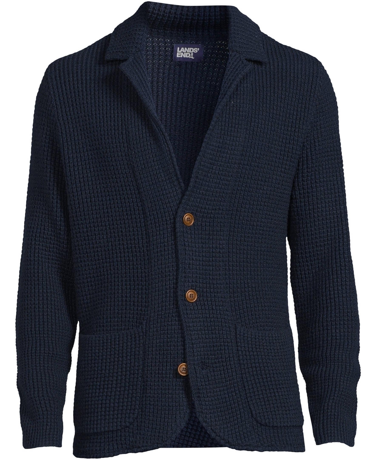 Lands' End Men's Waffle Stitch Sweater Blazer