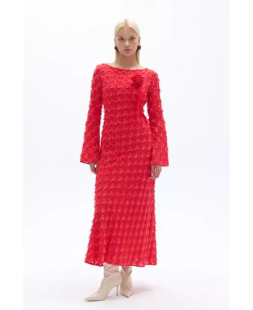 women's backless long sleeve maxi dress