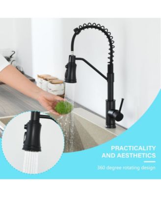 Pull out Touchless Single Handle Kitchen Faucet with MotionSense In Black