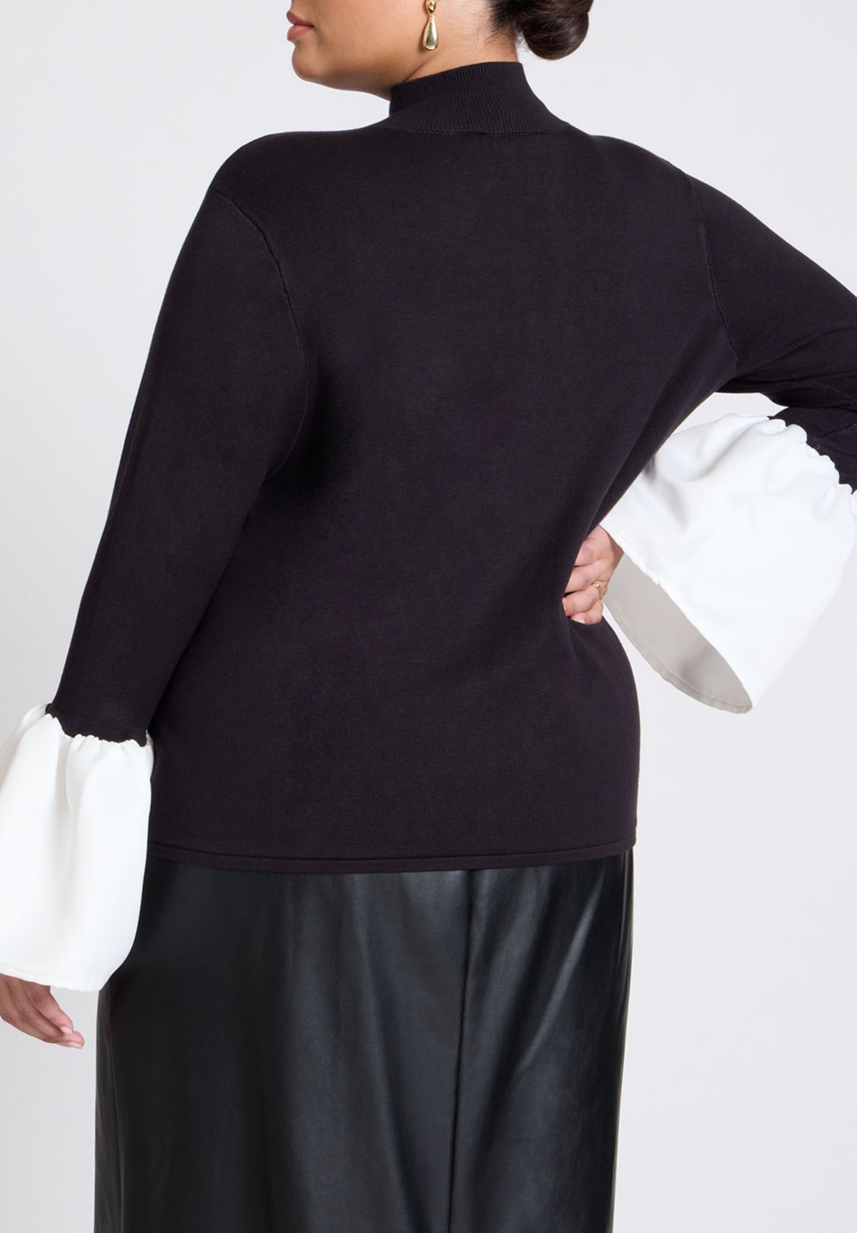 Eloquii Plus Size Bell Sleeve Sweater With Keyhole