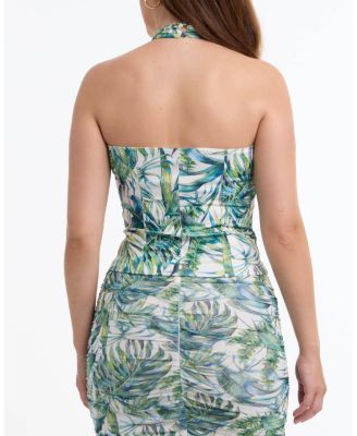 Women's Printed Coated Knit Halter Top