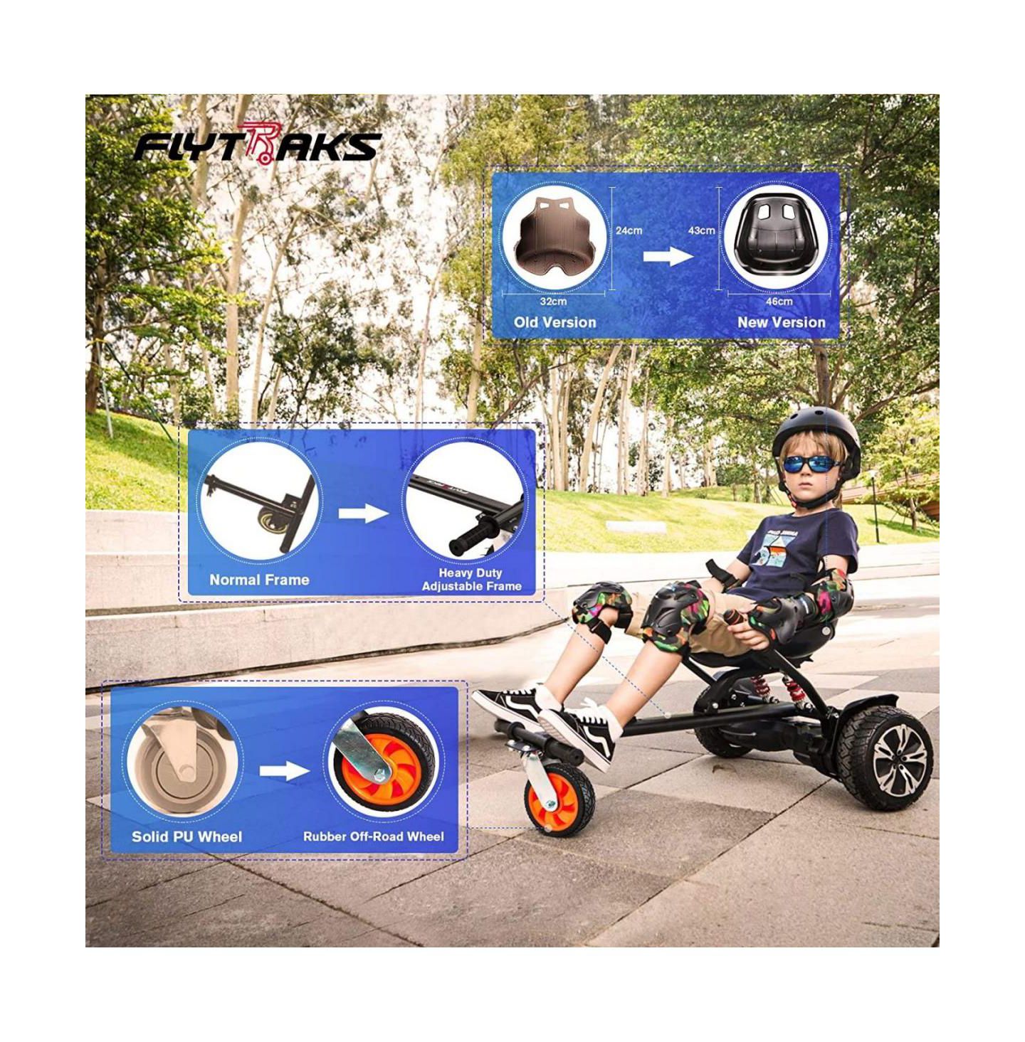 Насадка-картинг Gyroor K2 для гироборда 6.5", 8" и 10", для детей и взрослых, цвет: Чёрный — фото 3