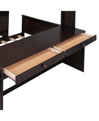 Full-Size Loft Bed with Twin Bed, Storage, and Desk