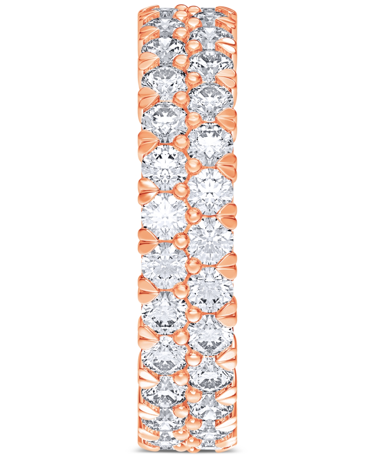 Macy's Diamond Double Row Eternity Ring (3 Ct. T.w.) In Platinum, 14k White Gold, 14k Gold, Or 14k Rose Gol In Rose Gold