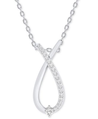 2-Pc. Set Diamond Pendant Necklace & Matching Earrings Set (1/2 ct. t.w.) in Sterling Silver