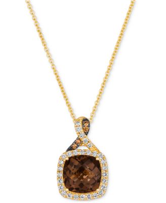 Le Vian - Smokey Quartz (2 ct. t.w.) & Diamond Accent 19" Pendant Necklace in 14k Yellow Gold