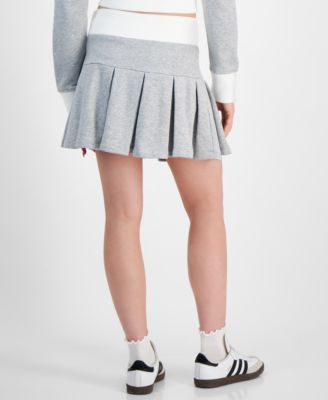 Juniors' Pleated Mini Sweat Skirt