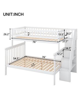 Streamdale Twin Over Full Stairway Bunk Bed With Storage