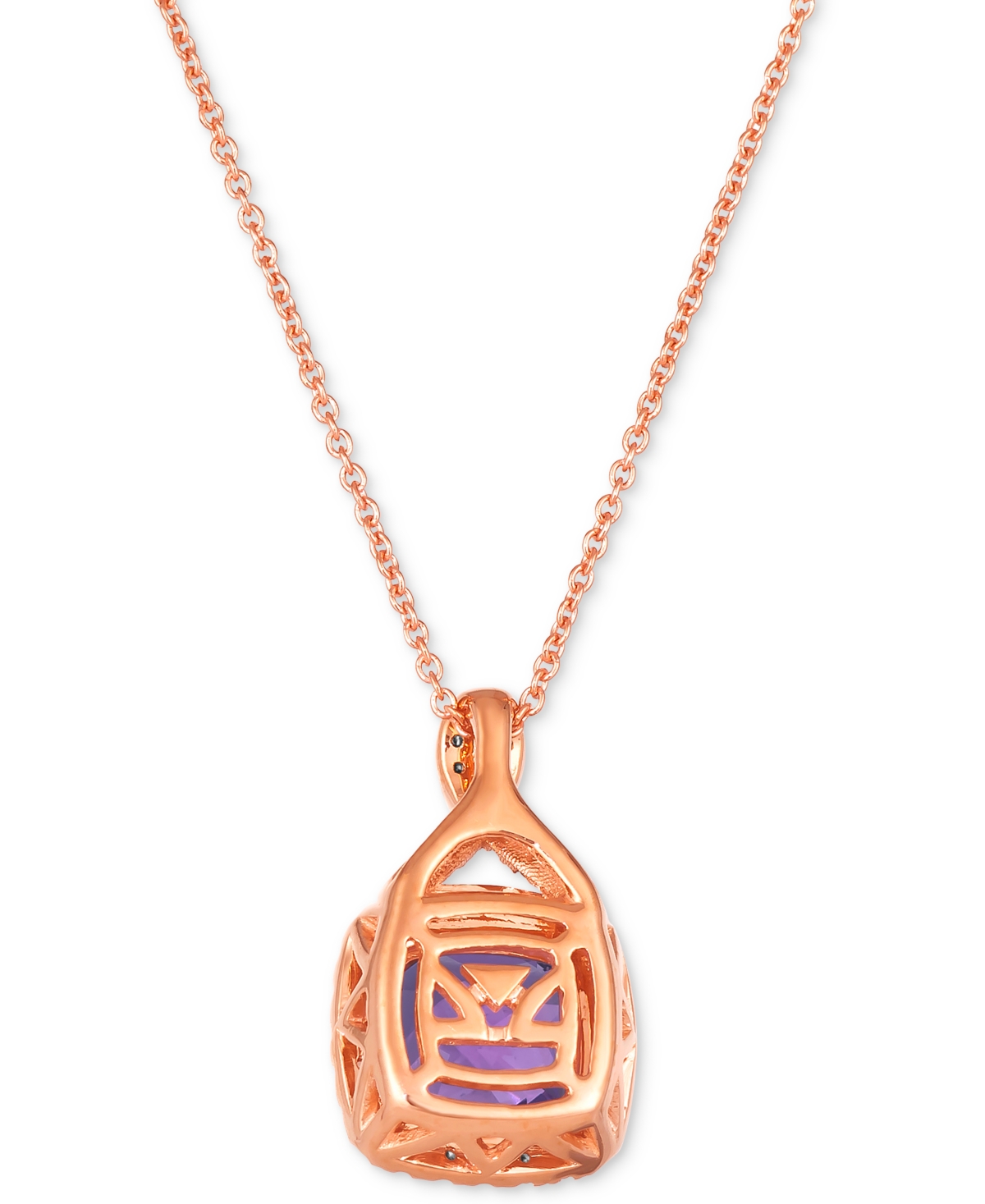 Le Vian Amethyst (2 ct. t.w.) & Diamond (1/4 ct. t.w.) Pendant Necklace in 14k Rose Gold