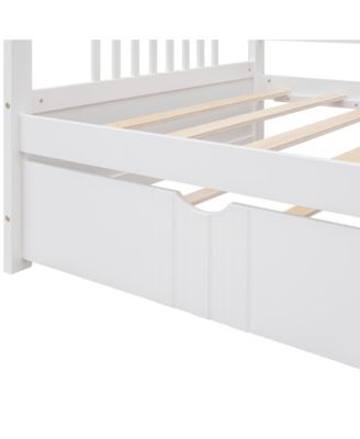 Twin Size Daybed Wood Bed With Twin Size Trundle