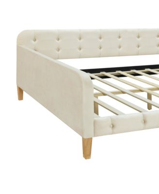 Streamdale Full Size Upholstered Daybed With 4 Support Legs, White