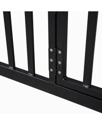 Streamdale Full Size Metal House Bed With Fence And Door