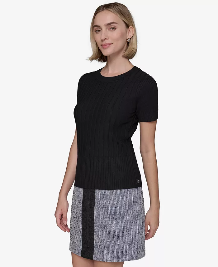 Women's Ribbed Short-Sleeve Sweater - thumbnail 2
