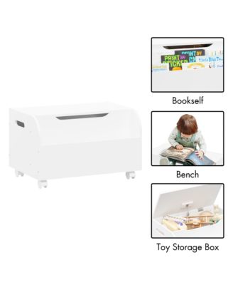 Spacious MDF Toy Box with Bookshelf for Toys, Books, Arts & Crafts