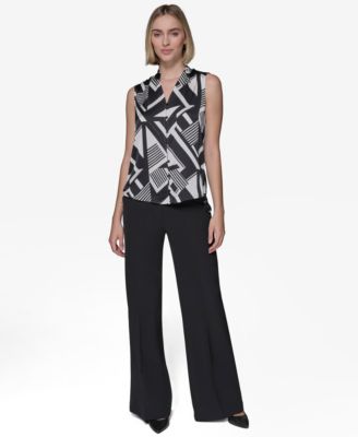 Women's Printed V-Neck Blouse