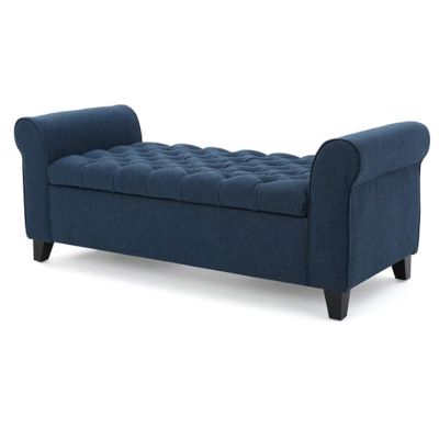 1 pc Contemporary Tufted Storage Ottoman with Rolled Arms