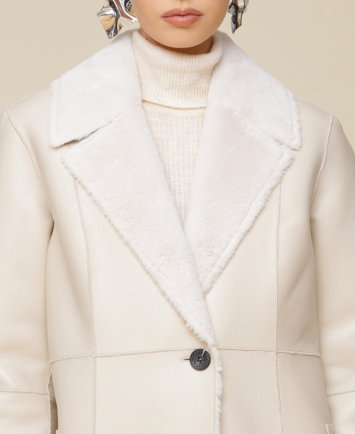 Avec Les Filles Women's Reversible Faux-Leather Coat