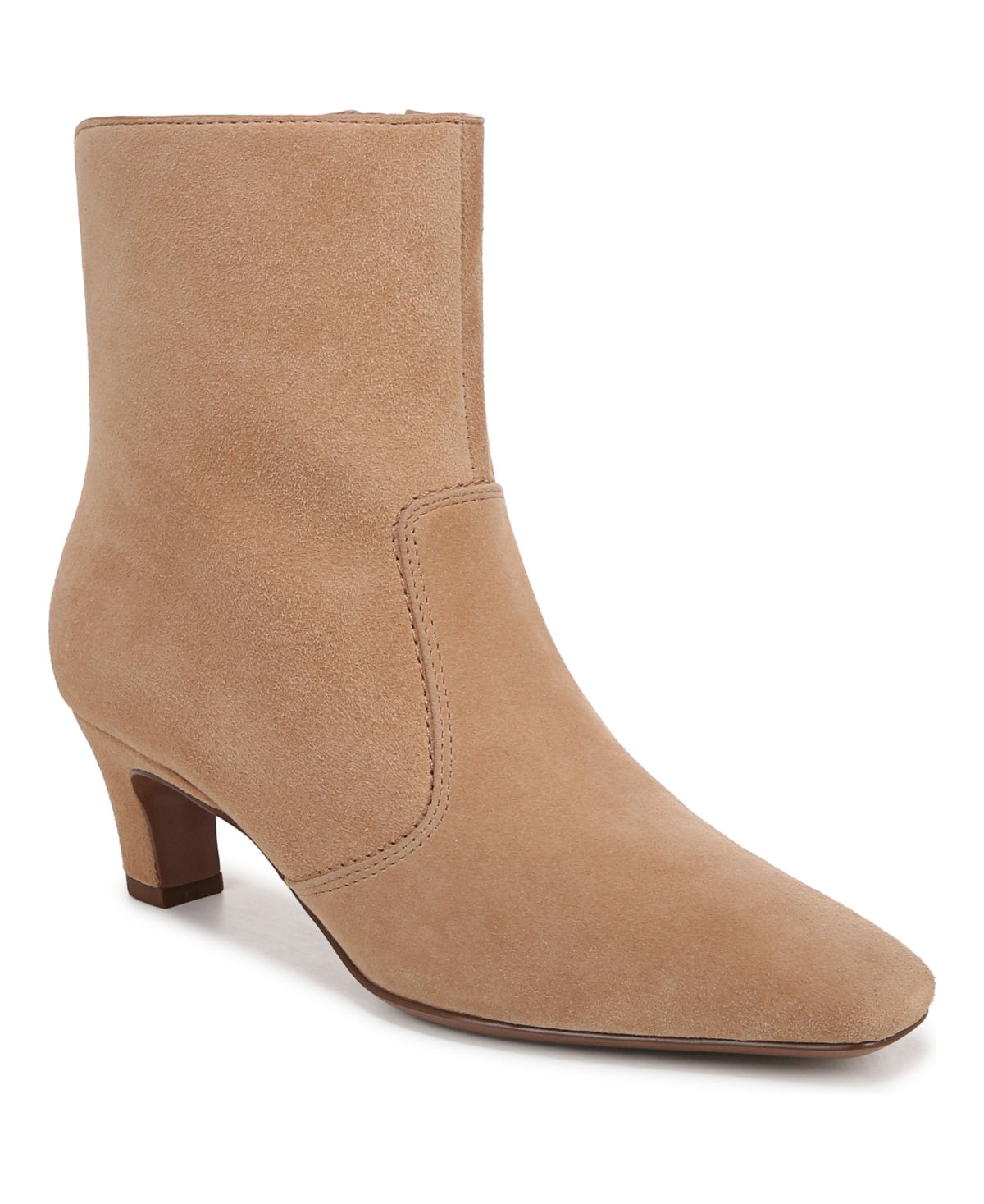Franco Sarto Sarto By  Women's Alexandria Snipped Toe Kitten Heel Booties In Pastorial Taupe Brown Suede