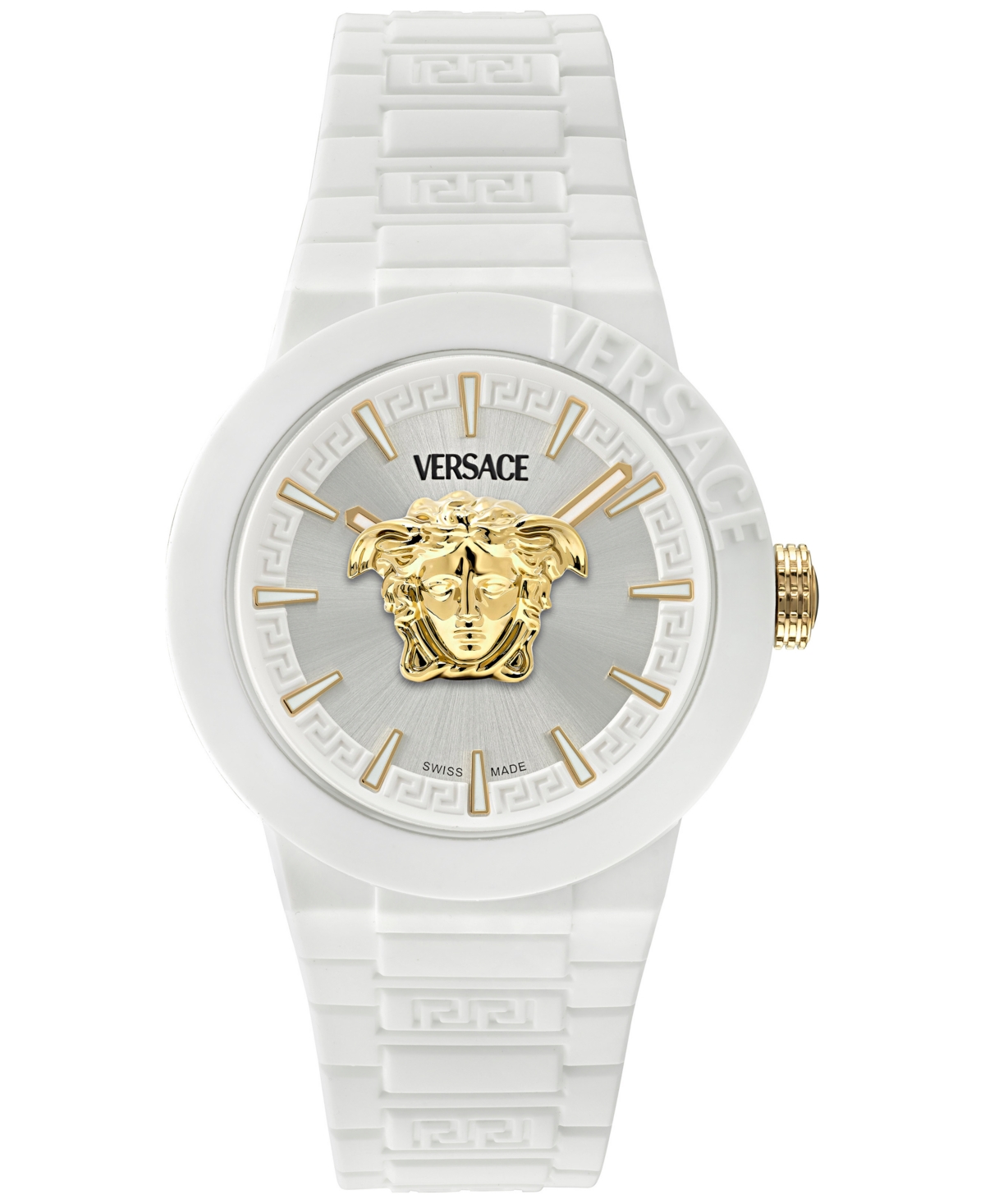 Versace Men's Swiss V-pop White Silicone Strap Watch 43mm In White