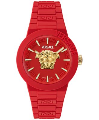 Men's Swiss V-Pop Red Silicone Strap Watch 43mm