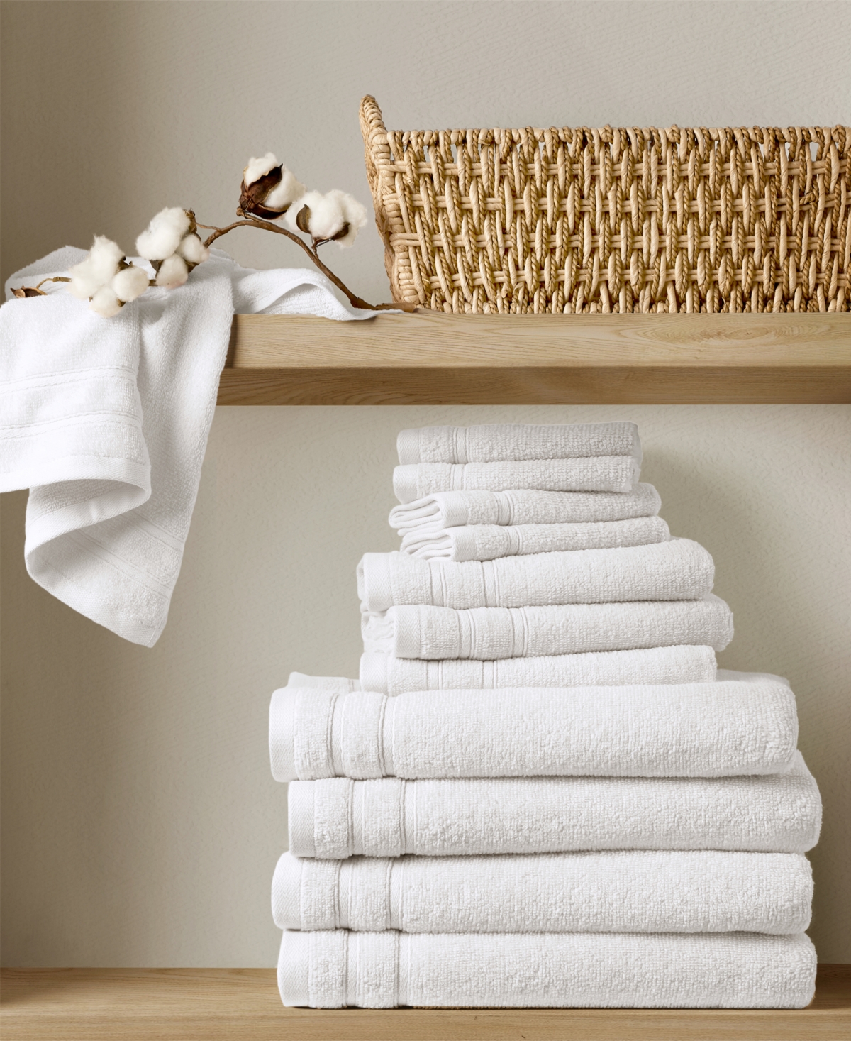 510 Design Essential Quick Dry Cotton 12-pc. Bath Towel Set In White